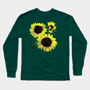 Three Sunflowers Long Sleeve T-Shirt